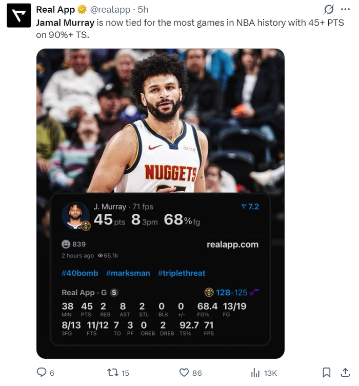 在线下注-穆雷狂轰45分连刷四纪录！近三战109分势头猛烈 阿德尔曼：他扛起球队|掘金|约基奇|贾马尔-穆雷|NBA常规赛|丹佛掘金队_新浪体育_新浪新闻